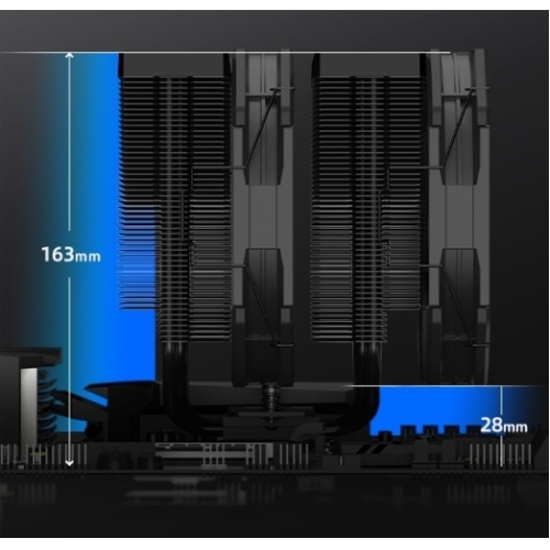 Устройство охлаждения(кулер) ID-Cooling Frozn A720 черный 140мм алюминий+медь 2000rpm 33.5db 4-pin 300W 163мм