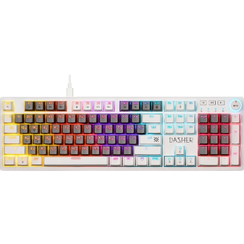 Клавиатура Defender Dasher GK-472 проводная, USB Type-A, серый/белый
