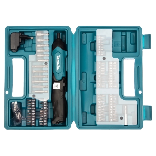 Отвертка аккумуляторная Makita DF001DW Отвертка ак, 3.6В,встр1.5А·ч Li-ion,220об\мин,4Нм,0.36кг,чем,н-р акс 81шт,подсв,USB шнур