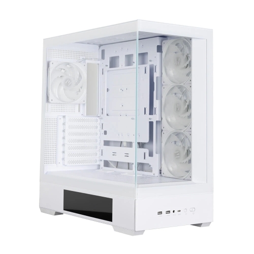 Компьютерный корпус ZALMAN P40 DS, ATX, белый, WINDOW, 9.1-inch LCD screen, 2xCombo(2.5” or 3.5”), 1x2.5”, 1xUSB TYPE-C, 2xUSB 3.0, SIDE 3x120мм ARGb, REAR 1x120мм ARGb