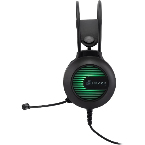 Гарнитура Oklick HS-L300G чёрный, проводная, 3.5 мм, подсветка