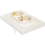 Розетка 2-м AtlasDesign с заземл. 16А в сборе беж. SchE ATN000224