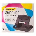 Дырокол Silwerhof VIS, до 35 листов, металл черный, отверстий: 2, с линейкой