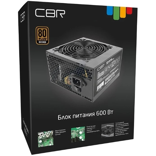 Блок Питания CBR PSU-ATX600-12GM, 600Вт, 80 PLUS Bronze, 120мм, черный