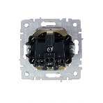 Розетка 1-местная IEK BRITE РСбш10-3-БрКр (BR-R16-16-K10) с заземлением, с защитными шторками и крышкой, 16А, IP20, бежевый
