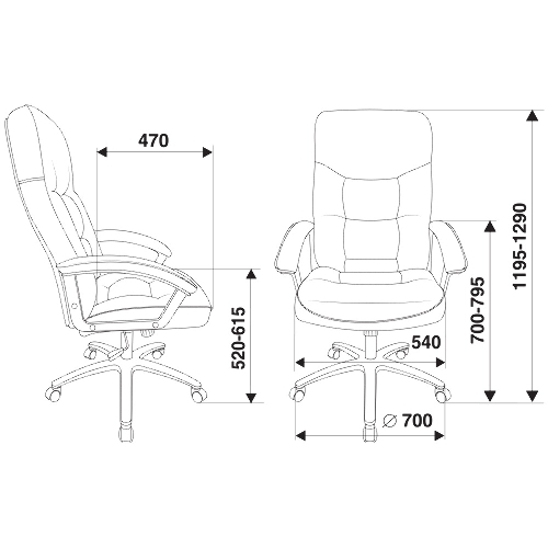 Кресло Бюрократ T-9908AXSN-AB черный, кожа