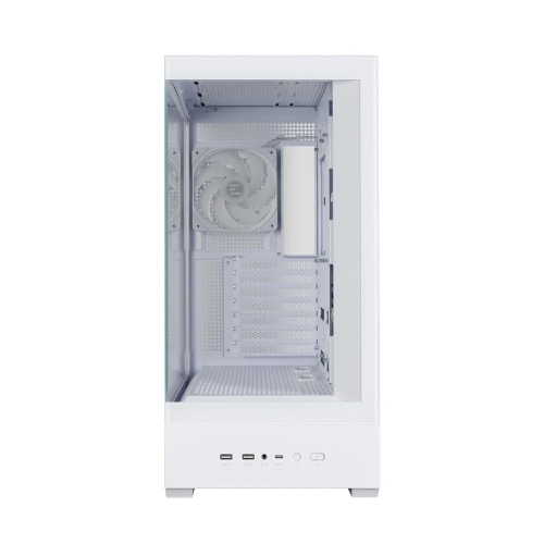 Компьютерный корпус ZALMAN P40 DS, ATX, белый, WINDOW, 9.1-inch LCD screen, 2xCombo(2.5” or 3.5”), 1x2.5”, 1xUSB TYPE-C, 2xUSB 3.0, SIDE 3x120мм ARGb, REAR 1x120мм ARGb