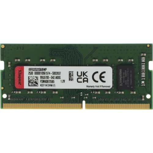 Оперативная память Kingston 8GB 3200MHz DDR4 SO-DIMM Non-ECC CL22 1Rx8 (Select Regions ONLY)