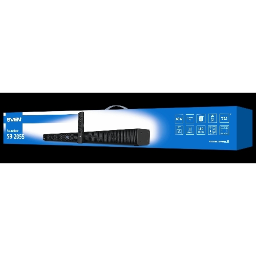 Саундбар SVEN SB-2055, черный, (80 Вт, Bluetooth, HDMI, ПДУ, Optical, USB, дисплей)