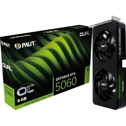 Видеокарта Palit RTX 5060 DUAL OC NV RTX 5060 8Gb 128bit GDDR7 2280/28000/HDMIx1/DPx3/HDCP R NE75060S19P1-Gb2063D PCI-E 5.0