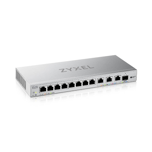 Коммутатор мультигигабитный Smart L2 коммутатор Zyxel XGS1250-12, 8xGE, 3x1/2,5/5/10G, 1xSFP+, кнопка LED ECO Mode, настольный