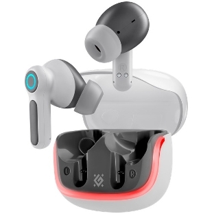 Игровая гарнитура TWS Defender CyberDots 290 белый, внутриканальные, Bluetooth, до 4 ч