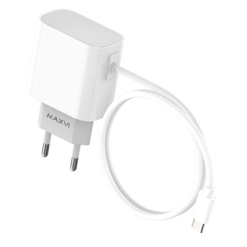 Сетевое зарядное устройство Maxvi CHL-240T 2.4A, with Type-C cable, белый