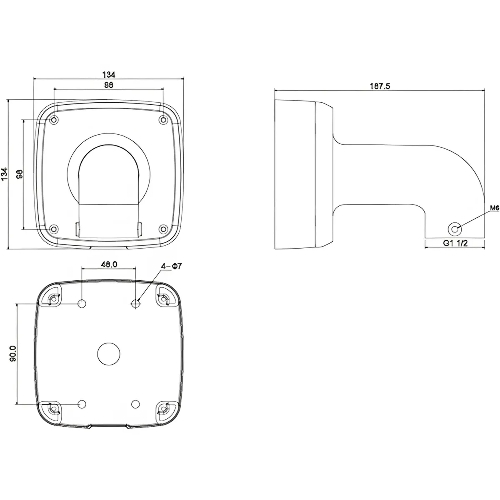 Настенный кронштейн для камер серий SD42, SD32, SD29, HDBW2, HDBW3, HDBW4, EB1 Wall Mount PFB302S