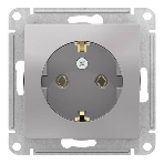 Механизм розетки 1-м СП AtlasDesign с заземл. 16А алюм. SchE ATN000343