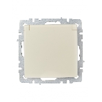 Розетка 1-местная IEK BRITE РСбш10-3-БрКр (BR-R16-16-K10) с заземлением, с защитными шторками и крышкой, 16А, IP20, бежевый