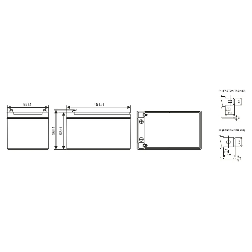 Батарея WBR GP 12120 F2 12V, 12Ah
