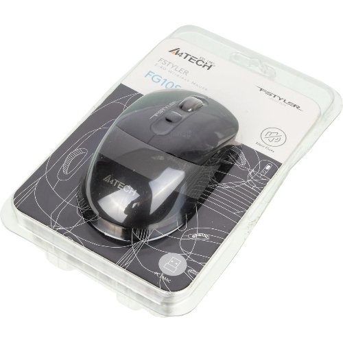 Мышь беспроводная A4Tech Fstyler FG10S черный/серый, 2000 dpi, радиоканал, USB, кнопки - 4