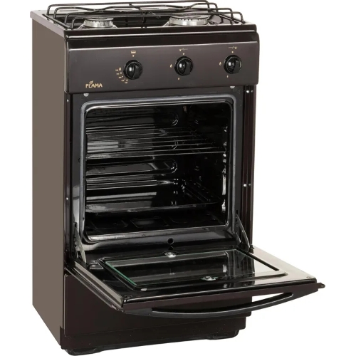Плита газовая Flama CG 3202 B коричневый, конфорок 2 шт, духовка 30 л, 50 см x 85 см x 35 см
