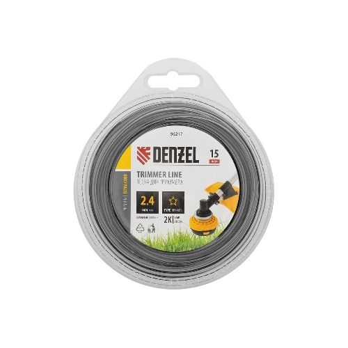Леска для триммера Denzel двухкомпонентная звезда, 2,4мм х 15м, блистер EXTRA CORD
