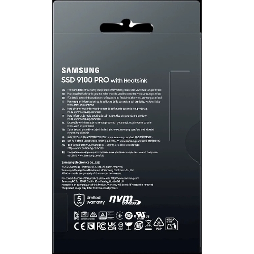 Накопитель SSD 1Tb Samsung 9100 PRO, M.2, PCI-E 5.0 x4, TLC 3D NAND R/W - 14800/13400 Mb/s с радиатором