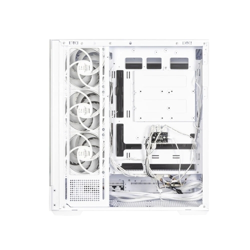 Компьютерный корпус ZALMAN P40 DS, ATX, белый, WINDOW, 9.1-inch LCD screen, 2xCombo(2.5” or 3.5”), 1x2.5”, 1xUSB TYPE-C, 2xUSB 3.0, SIDE 3x120мм ARGb, REAR 1x120мм ARGb