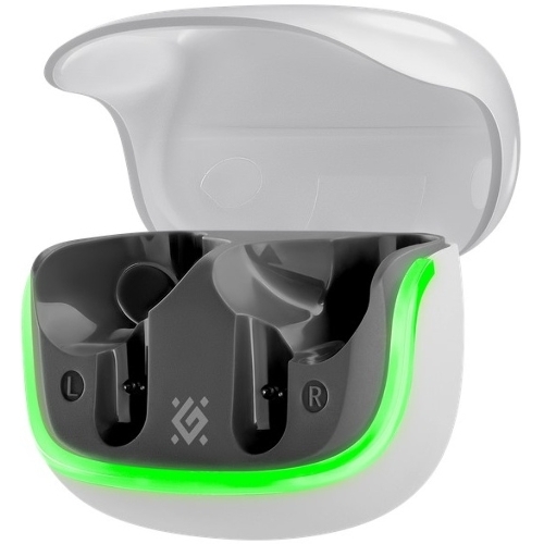 Игровая гарнитура TWS Defender CyberDots 290 белый, внутриканальные, Bluetooth, до 4 ч