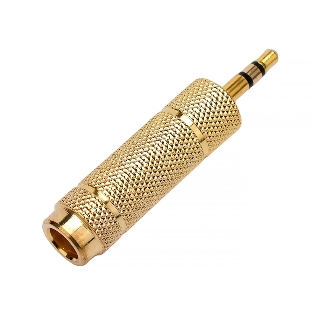 Аудио переходник Cablexpert A-35M-63F, Jack3.5(M) на Jack6.3(F) стерео, золотой, пакет
