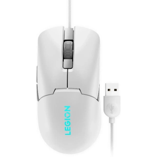 Мышь проводная Lenovo Legion M300s белый, 8000 dpi, USB, кнопки - 6