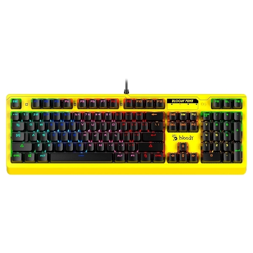 Клавиатура проводная A4Tech Bloody B810RC Punk USB желтый/черный