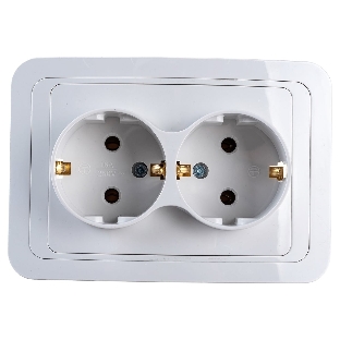 Розетка 2-м CLASSICO с заземл. 2128 белый ASD/IN HOME 4680005959921