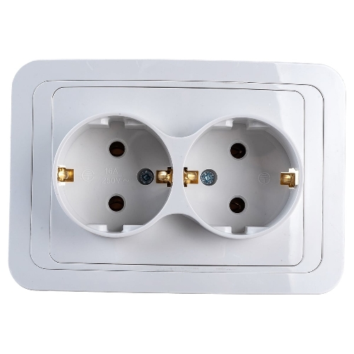 Розетка 2-м CLASSICO с заземл. 2128 белый ASD/IN HOME 4680005959921