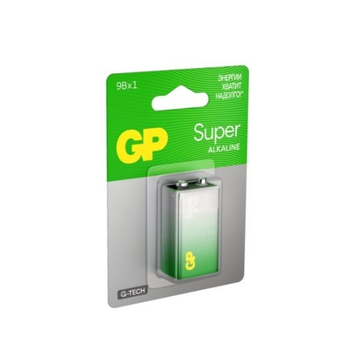 Алкалиновая батарейка GP Super Alkaline G-Tech 9V Крона - 1 шт. на блистере (1 шт.)