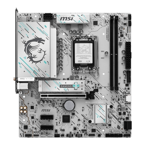 Материнская плата MSI H810M GAMING WIFI6E, LGA1851, Intel H810, 2xDDR5, 4xSATA, 1xM.2, 1xPCIe 5.0 x16, 2xPCIe 3.0 x1, 1xDP, 1xHDMI, 1x5Gb LAN, Wi-Fi 6E, Bluetooth 5.3, 1xUSB-C 20Gbps, 2xUSB-A 5Gbps, 4xUSB-A 2.0, 3x3.5 мм, 7.1, mATX
