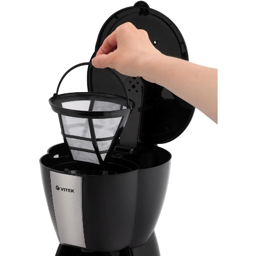 Кофеварка капельная Vitek VT-1503 черный, исп. кофе - молотый, 1.2 л, 900 Вт.