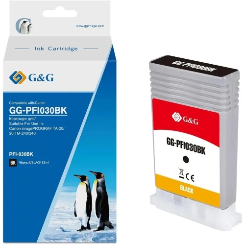 Картридж струйный G&G GG-PFI030BK PFI-030BK черный (55мл) для Canon imagePrograf TA-20/30 TM-240/340