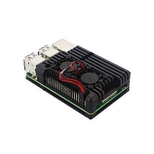 Корпус ACD черный Metal Aluminum Case with double Fans for Raspberry Pi 3B/3B+