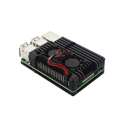 Корпус ACD черный Metal Aluminum Case with double Fans for Raspberry Pi 3B/3B+