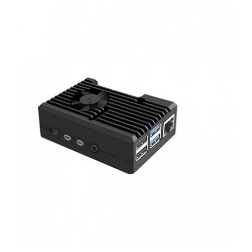 Корпус Qumo Aluminum case with black fan, Raspberry Pi 4, black(RS022)