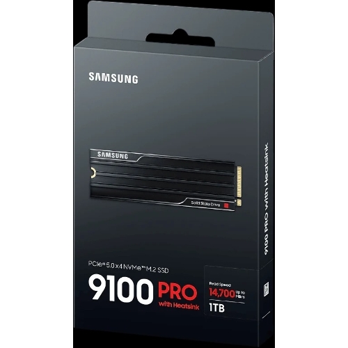 Накопитель SSD 1Tb Samsung 9100 PRO, M.2, PCI-E 5.0 x4, TLC 3D NAND R/W - 14800/13400 Mb/s с радиатором