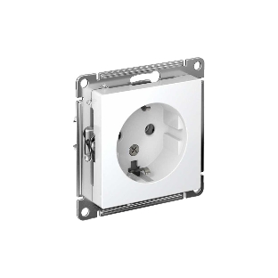 Механизм розетки 1-м СП AtlasDesign с заземл. 16А белый, SchE ATN000143