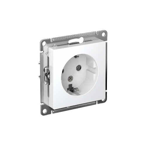 Механизм розетки 1-м СП AtlasDesign с заземл. 16А белый, SchE ATN000143