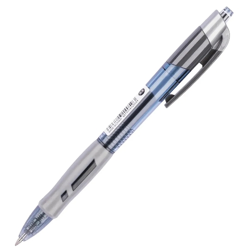 Ручка гелевая автоматическая Deli Arris EG08-BK прозрачный/серый, d=0.5мм, черные чернила, резиновая манжета