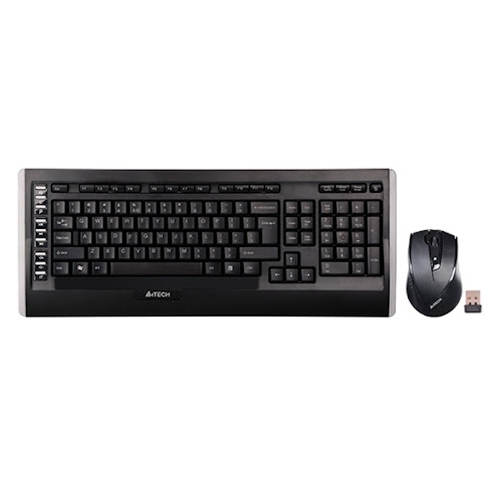 Комплект клавиатура+мышь A4TECH 9300F беспроводной, USB, 2000 DPI, чёрный