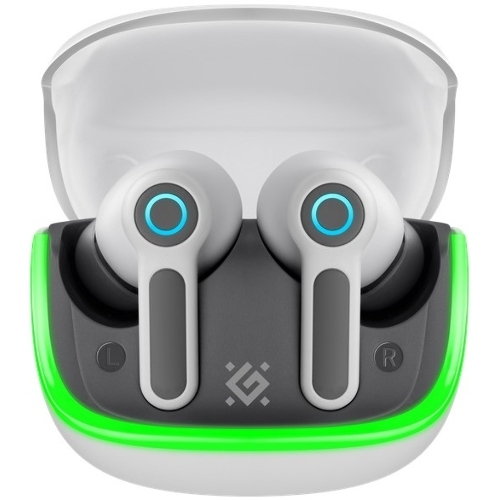 Игровая гарнитура TWS Defender CyberDots 290 белый, внутриканальные, Bluetooth, до 4 ч