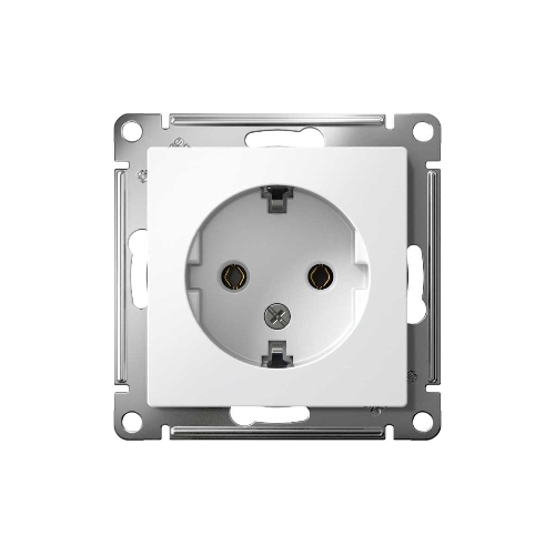 Механизм розетки 1-м СП AtlasDesign с заземл. 16А белый, SchE ATN000143