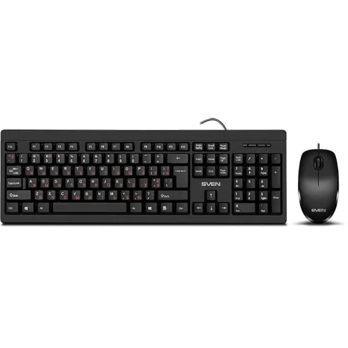 Комплект клавиатура + мышь SVEN KB-S320C клавиатура и мышь черные (USB, 105 кл, 4 кнопки, 1000 dpi)