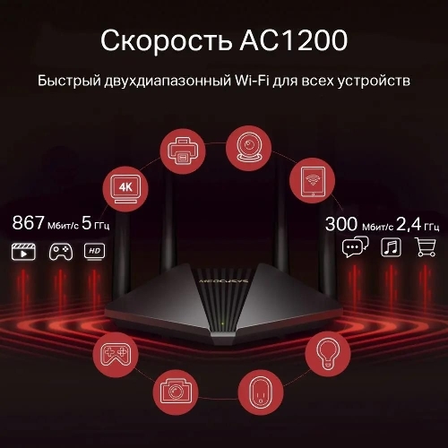 Двухдиапазонный гигабитный Wi-Fi роутер Mercusys MR1200G AC1200