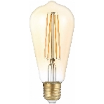 Лампа светодиодная филаментная Gauss Filament ST64 8Вт цок.: E27 эдисон 220B св. свеч. бел. теп. (упак.: 10 шт)