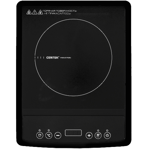 Плита настольная электрическая Centek CT-1518 чёрный, 2 кВт, индукция, конфорки - 1, стеклокерамика, сенсор